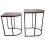 Gr8 Home Nest of 2 Coffee Black Frame Woodgrain Side Tables 4