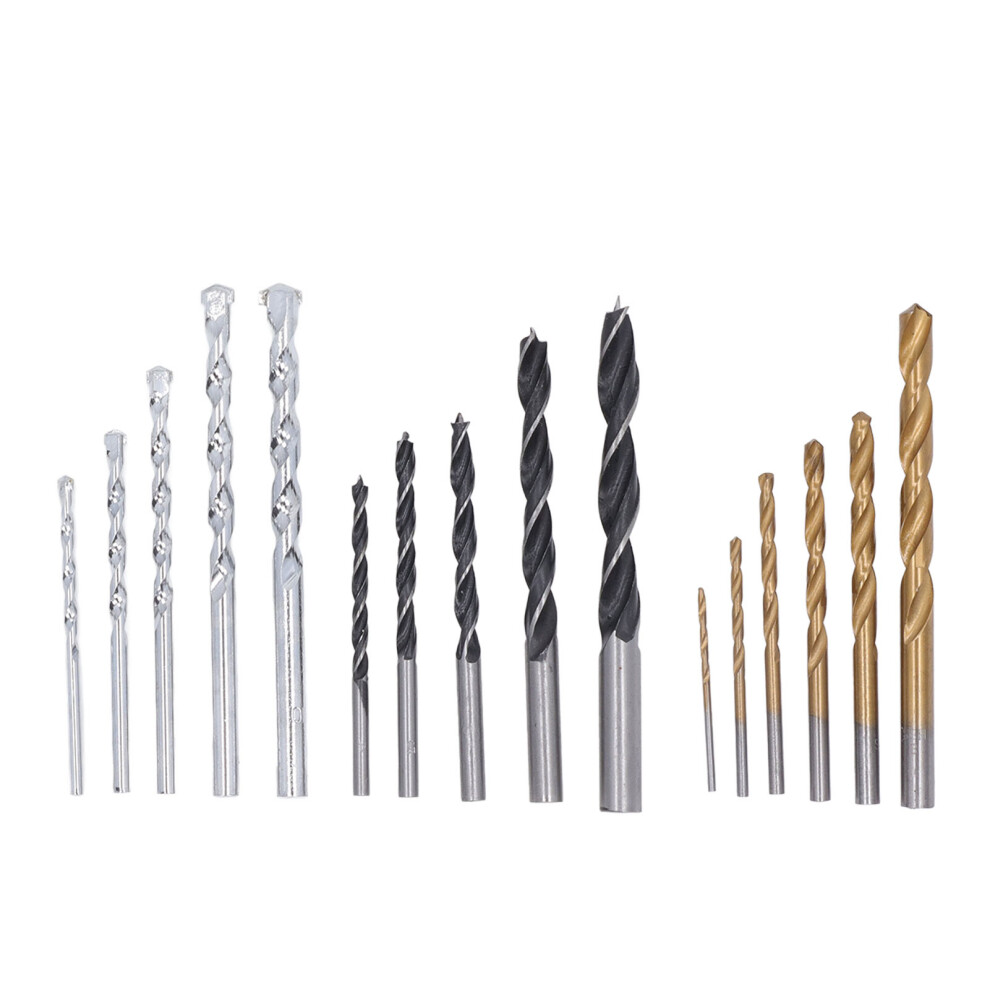 16Pcs High Speed Steel Drill Bits For Metal, Wood & Concrete 7631353605456