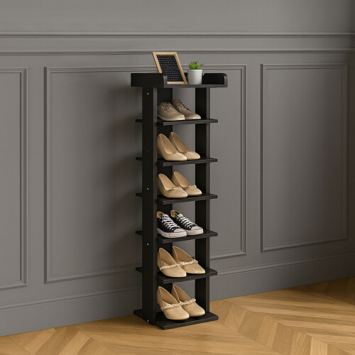 NEO Neo 7 Tier Black Shoe Rack 1
