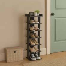 Neo 7 Tier Black Shoe Rack
