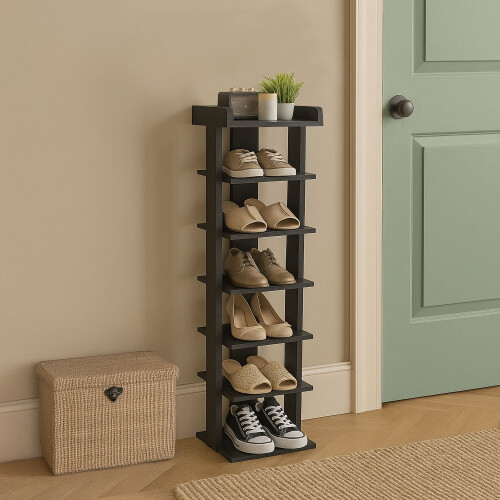 NEO Neo 7 Tier Black Shoe Rack