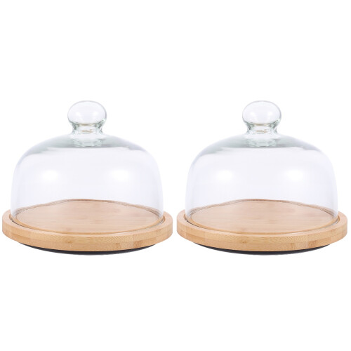 2 Gebäckplatte Snacktablett Mit Glasdeckel 1