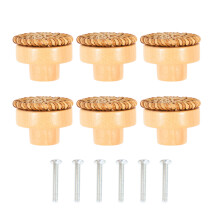 6Sets Ladeknoppen Ratan Handvatten Voor Kasten