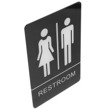 Unisex Toiletten Schild Schwarz 1 5,9x3,9 Zoll PVC