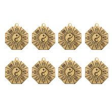 16 Pcs Copper Bagua Keychain Pendants Craft Decor