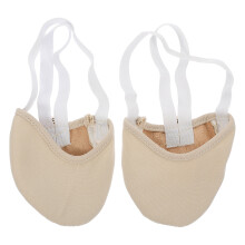 2St Beige Half Sole Ballerina's Met Handgeplooide Teen Voor Dans