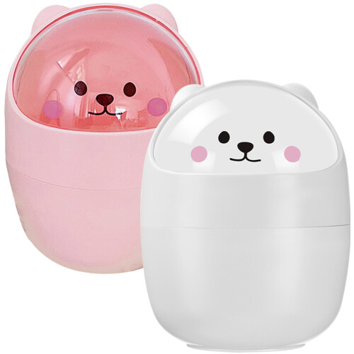 8 Pcs Cartoon Desktop Trash Can Small Garbage Bin