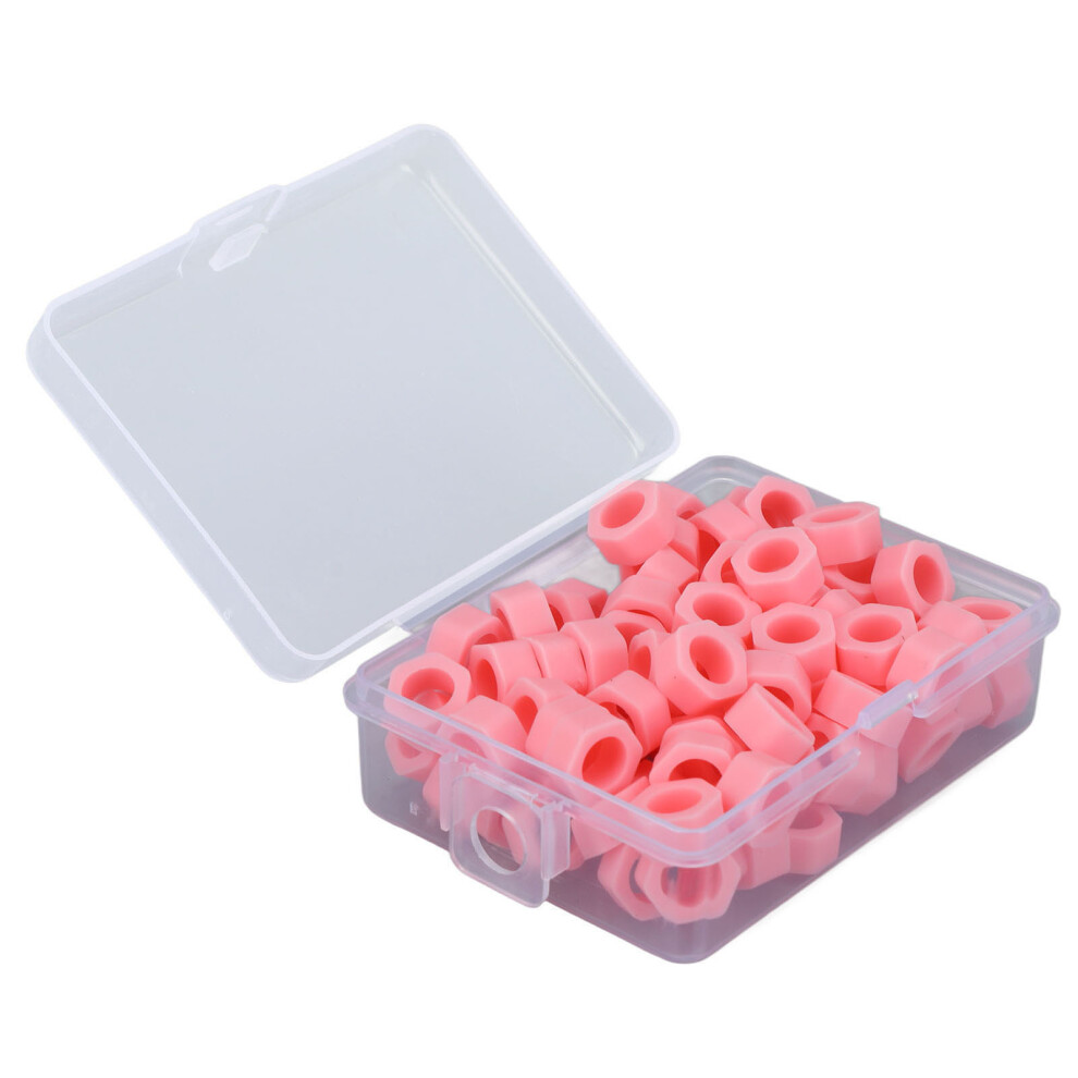 Pink 100Pcs Silicone Dental Code Rings For Instrument Id, Easy To Recognize