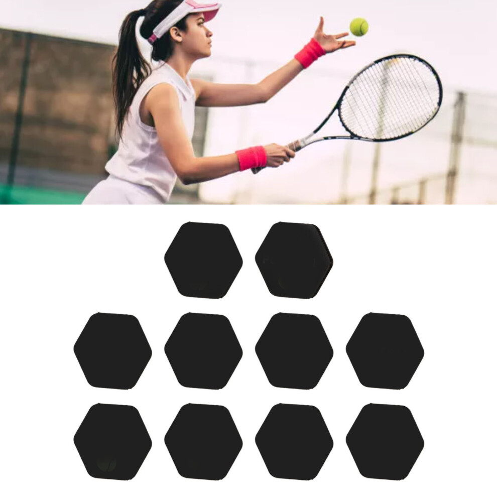 10pcs Black Silicone Tennis Racket Shock Absorbers, 25mm Diameter-image-OPC-PKZXTGN-NEW