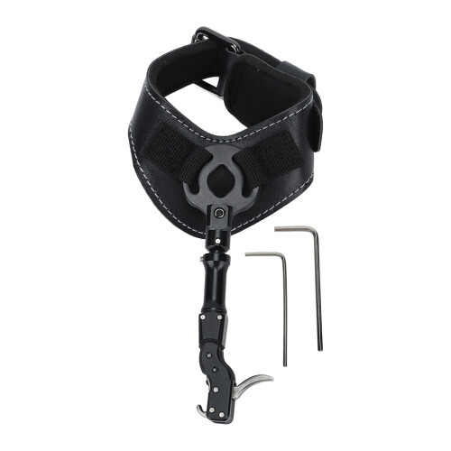 Adjustable 360 Compound Bow Release Aid with Soft Wristband Black 2