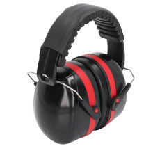 Noise Canceling Earmuffs For Children, 360-Degree Rotatable, Multi-Layer Foam Padding, Red Black Travel Earmuffs
