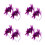 4Pcs Fascinator Headband 2Pcs Bohemia Hoops Violet 8