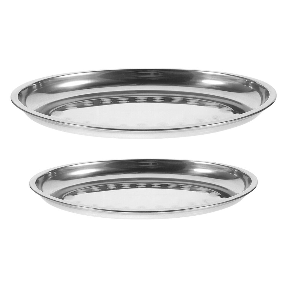 10 Pcs Thickened Stainless Steel Oval Serving Platters 11.79 13.87 Inch-image-OPC-PKZXXH8-NEW
