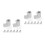 16 Pcs 3 Way Elbow Fitting 0.866" Inner Diameter With Suction Cup 8