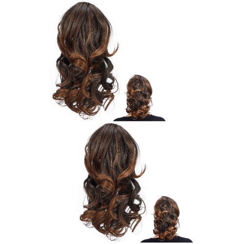 2-Pack Mensenhaar Extensions met Trekkoord Ponytail Pruik Miss 1
