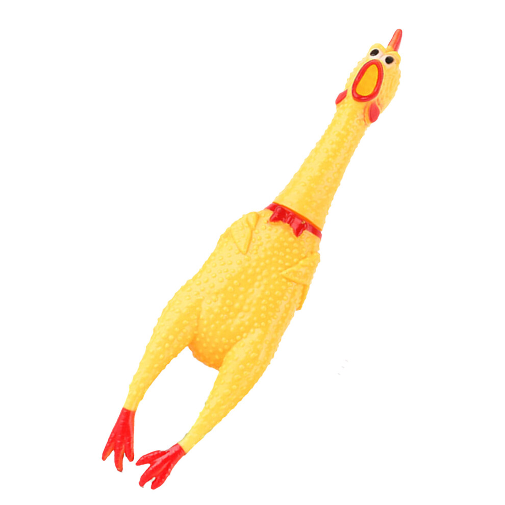 Yellow Screaming Chicken Dog Toy Vinyl Stress Relief Funny Safety 16Cm-36.5Cm