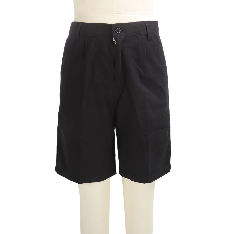 Men Cotton High Waist Loose Shorts Black 32 for Summer-image-OPC-PKZY2ZX-NEW