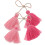 2Pièces Pompons Rose Tissés À Main Pour Décor Pur Élégant 1