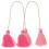 2Pièces Pompons Rose Tissés À Main Pour Décor Pur Élégant 4