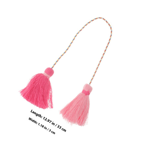 2Pièces Pompons Rose Tissés À Main Pour Décor Pur Élégant 1