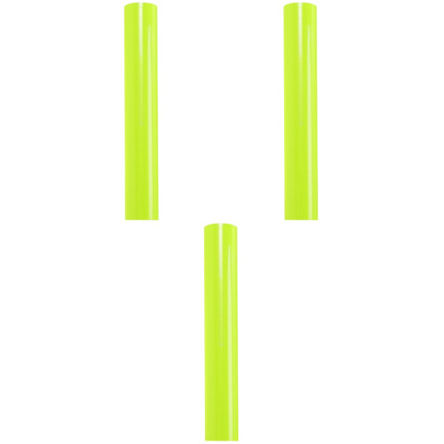 3Pcs Pu Gloss Heat Transfer Vinyl Roll Fluorescent Green 2
