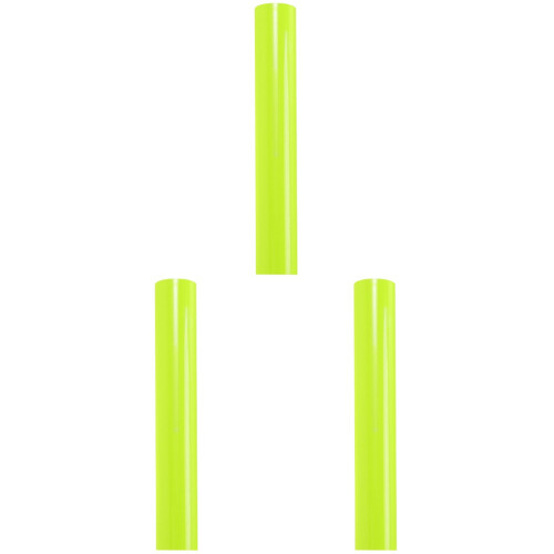 3Pcs Pu Gloss Heat Transfer Vinyl Roll Fluorescent Green 1