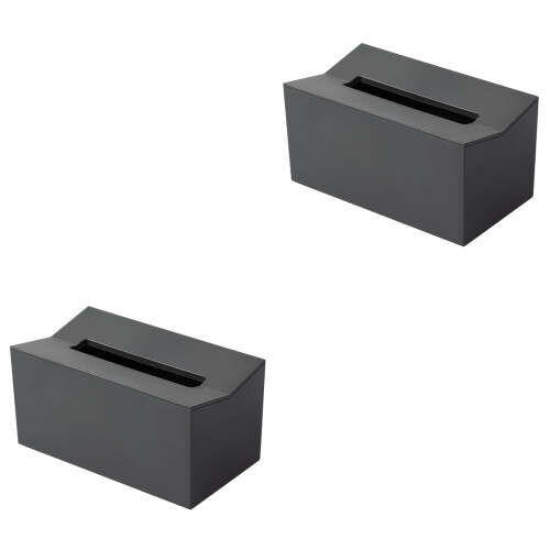 2 Pcs Dark Grey Plastic Wall Mounted Toilet Paper Holder 2