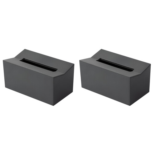 2 Pcs Dark Grey Plastic Wall Mounted Toilet Paper Holder 1