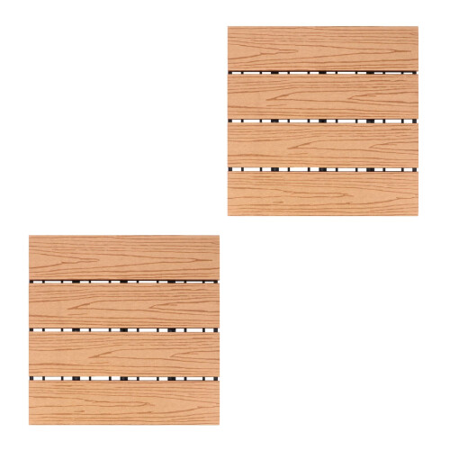 2 Pcs Wood Plastic Floor For Garden Splicing Decor 2