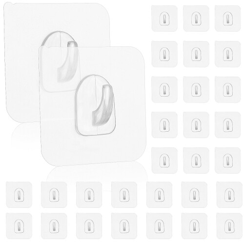 150 Pcs Self-Adhesive Transparent Hooks For Kitchen, Bathroom, Door