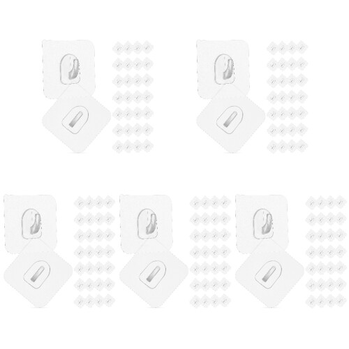 150 Pcs Self-Adhesive Transparent Hooks For Kitchen, Bathroom, Door 1