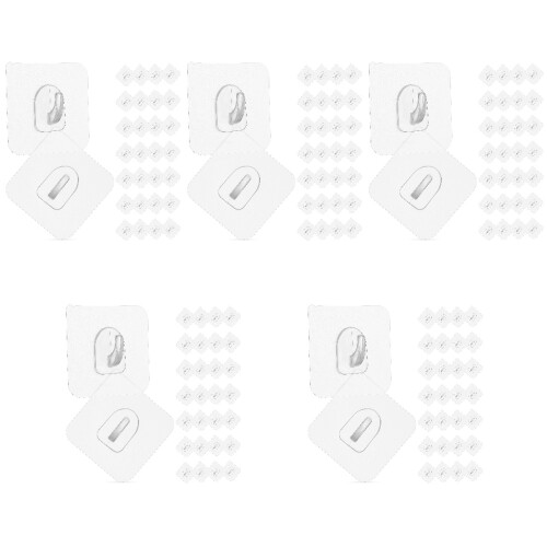 150 Pcs Self-Adhesive Transparent Hooks For Kitchen, Bathroom, Door 2