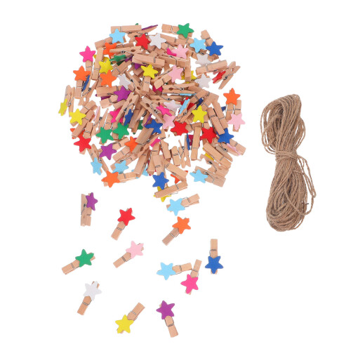 450 Pcs Shaped Wooden Clothespins With Rope 1