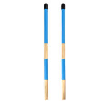 2 Pairs Wooden Rod Frame Drum Brushes Sticks Replacement For Jazz Folk Blue