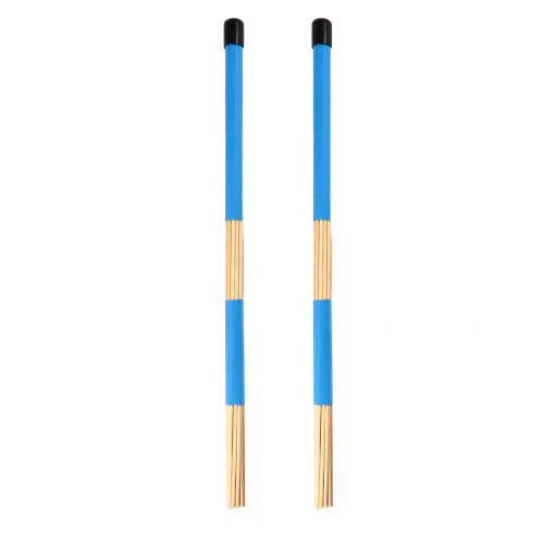 2 Pairs Wooden Rod Frame Drum Brushes Sticks Replacement For Jazz Folk Blue