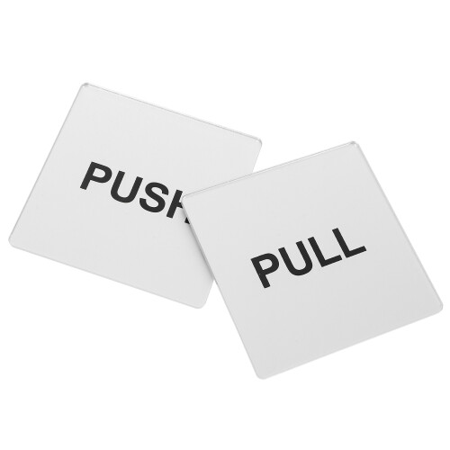 1Paar Minimalistisch Wit Acryl Push Pull Bord Zelfklevend Voor