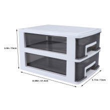 2Pcs Double Layer Plastic Storage Cabinet With Drawers For Closet