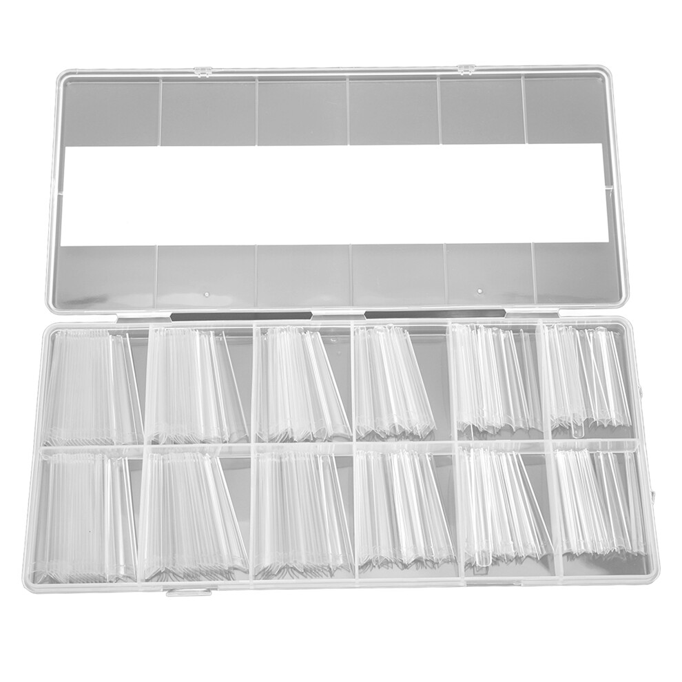 240pcs Long Transparent ABS Fake Nail Tips for Salon and DIY Nail Art