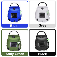 20L Tragbarer Solarduschbeutel für Outdoor-Camping, Wandern, Reisen, Strand Schwarz, Blau, Grau