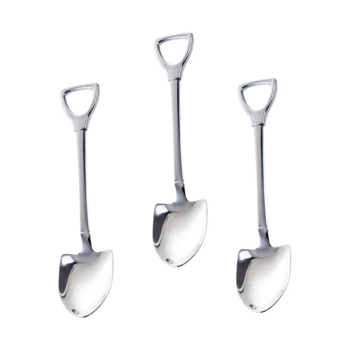 3 Metall Rührer Löffel Mini Kaffeelöffel Utensilien Silber 1