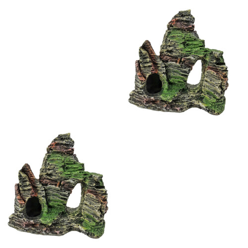 2Pcs Resin Aquarium Decor Multi- Tank Ornament Safe Durable 2