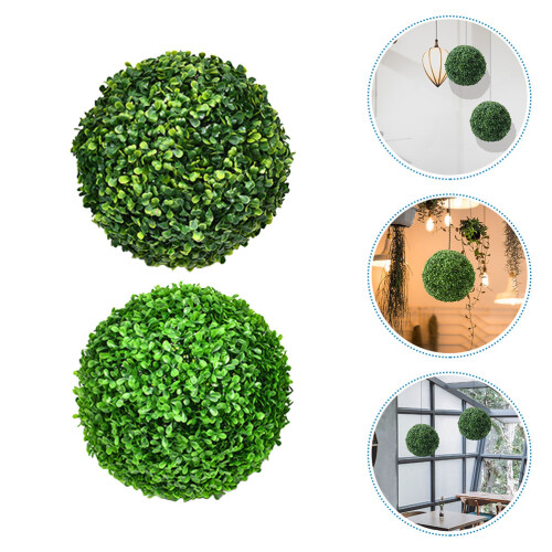 2Stk Runde Grüne Faux-Topiary-Kugeln Für Und Garten 2