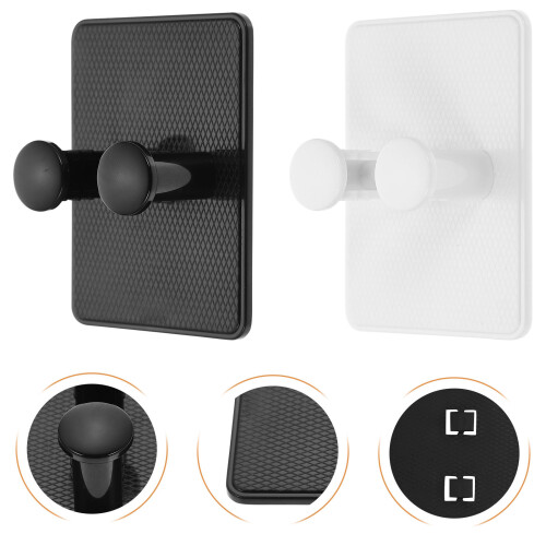 6Pcs Waterproof ABS Razor Holder Adjustable Self Adhesive Shower Hooks 2
