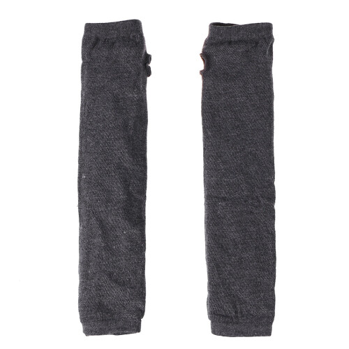 3Pcs Knitted Fingerless Gloves With Thumb Hole For Women Dark Grey