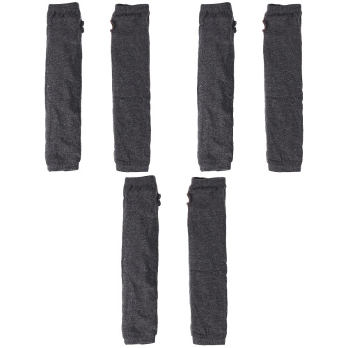 3Pcs Knitted Fingerless Gloves With Thumb Hole For Women Dark Grey 2