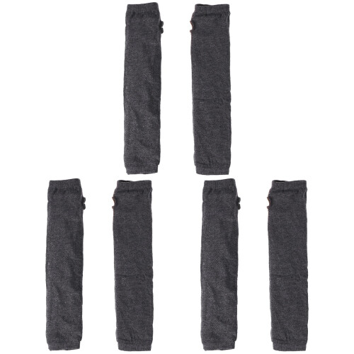 3Pcs Knitted Fingerless Gloves With Thumb Hole For Women Dark Grey 1