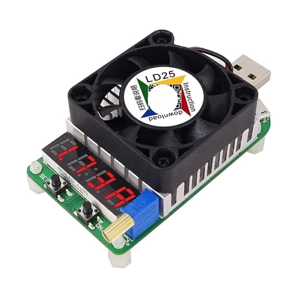 Rd Ld25 Usb Interface Electronic Load Tester Led Display Adjustable Fan 4A 25W Discharge Battery Tester 9084446349320