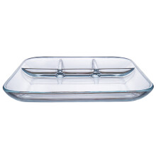 2 Pcs Transparent Heat-Resistant Square Glass Dish For Home