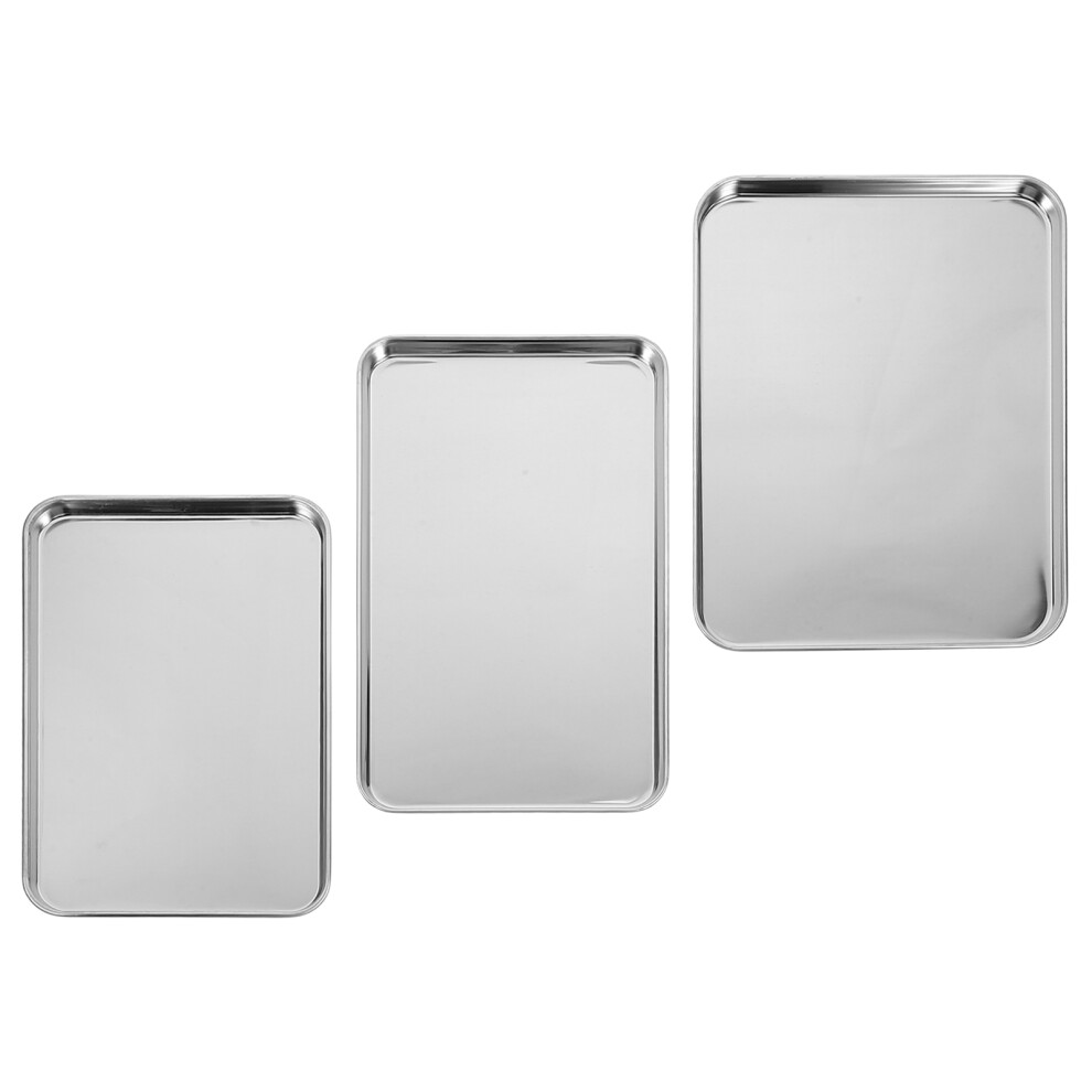 9 Pcs Stainless Steel Rectangular Trays Heavy Duty Mirror Finish-image-OPC-PKZYTYG-NEW