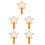 5Pièces Paddles Effaçables Réutilisables Orange Pour Note Et Vote 5